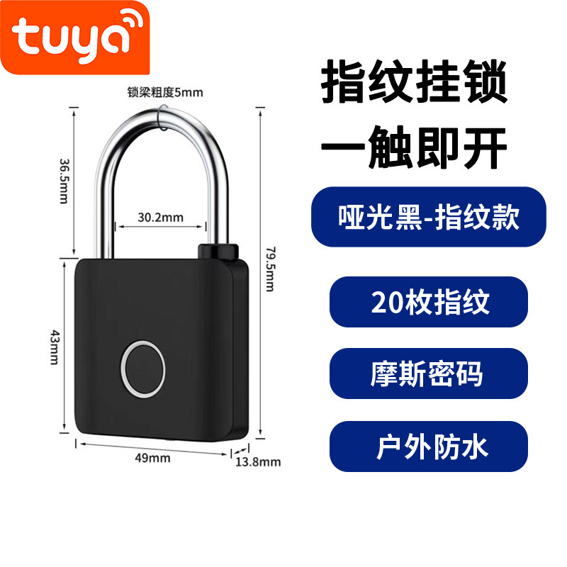 TTlock inteligente huella dactilar candado impermeable almacén dormitorio armario candado antirrobo huella dactilar con llave remoto graffiti