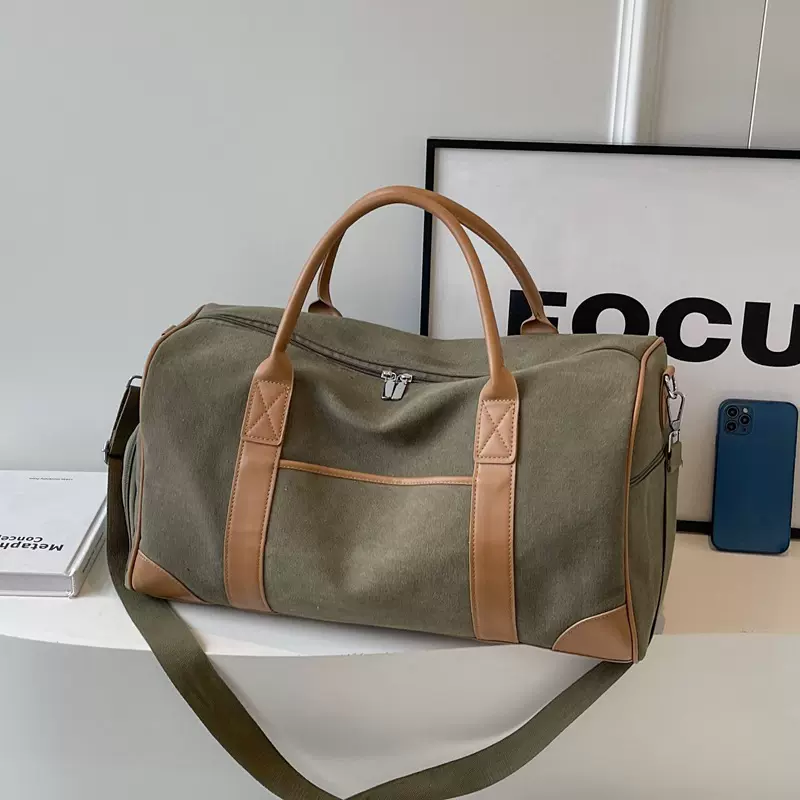 跨境大容量旅行包户外旅游行李包女运动健身包男士手提复古帆布包