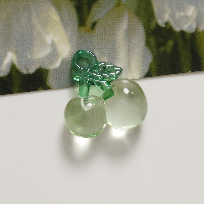 2g Weight Pendant Jewelry Making Type 20*20mm Jewelry Making Size DIY Jewelry Accessories Classification 1 Piece Quantity Acrylic Material Cherry Pattern Cute Style 1 Piece 20*20mm Arylic Cherry Pendant 10