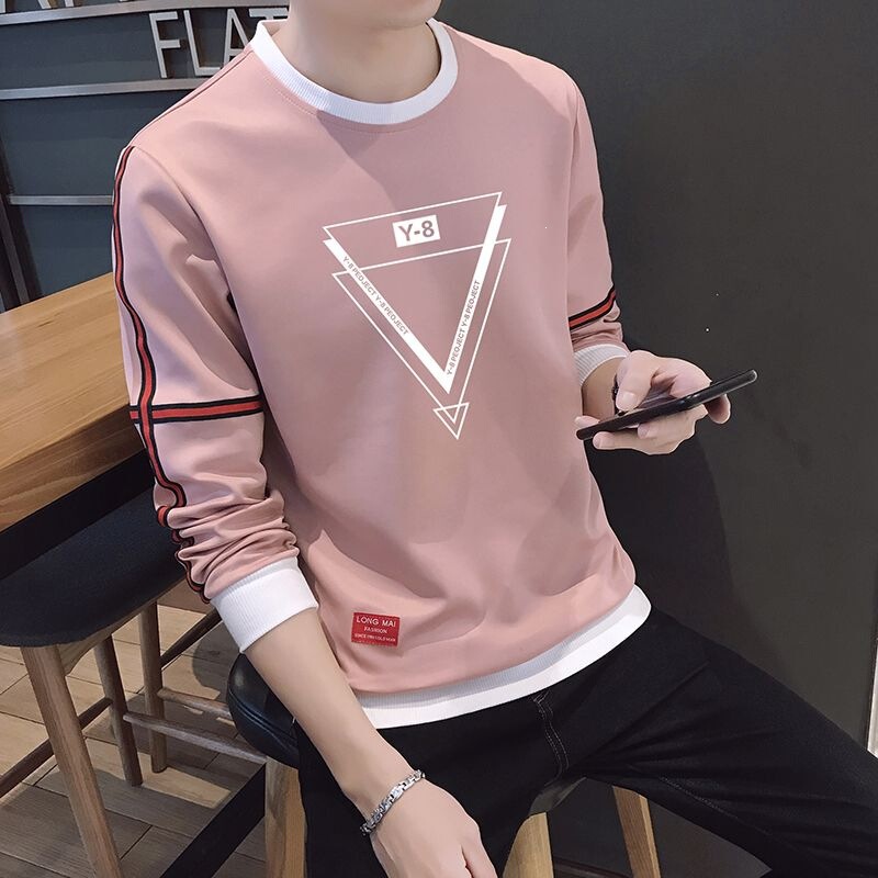 Spring and autumn sweatshirt for young men, Korean style, loose, trendy, stylish, round neck, student long-sleeve pullover, versatile base shirt Spring and autumn sweatshirt for young men, Korean style, loose, trendy, stylish, round neck, student long-sleeve pullover, versatile base shirt