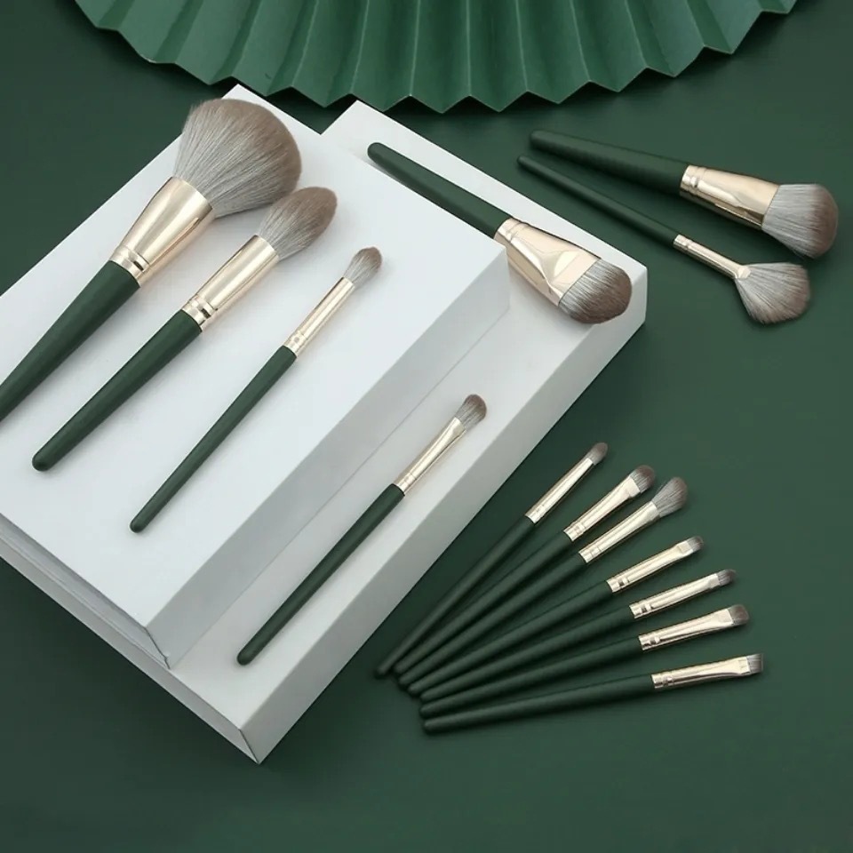 14 cepillo de maquillaje cepillo de nube verde Cangzhou pelo suave cepillo suelto cepillo de rubor cepillo de alta luz cepillo corrector principiante