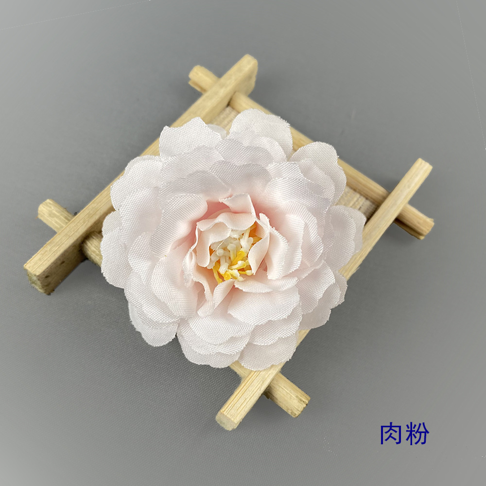 Simulación de flores de rododendro otoñal auditorio de bodas fotografía de guía de carretera decoración del hogar pequeña flor de peonía diy horquilla tocado 6cm