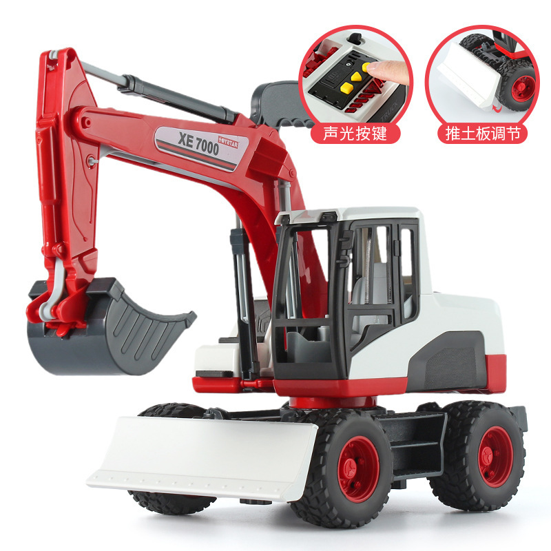 Coche de juguete para niños grandes al por mayor vehículo de ingeniería excavadora camión de bomberos puede rociar agua sonido y luz contar historias Coche