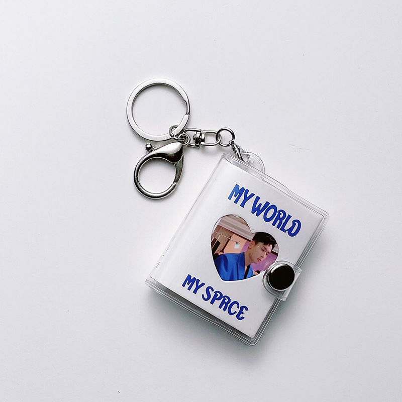 1 pulgada 2 pulgadas MINI álbum de fotos llavero Big Head Photo Star libro de almacenamiento de fotos MINI álbum de fotos