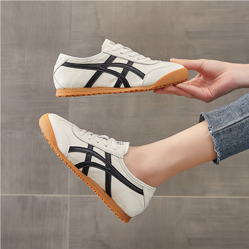 Retro first layer cowhide waffle training forrest gump shoes women's 2025 spring new comfortable all-match casual running sneaker