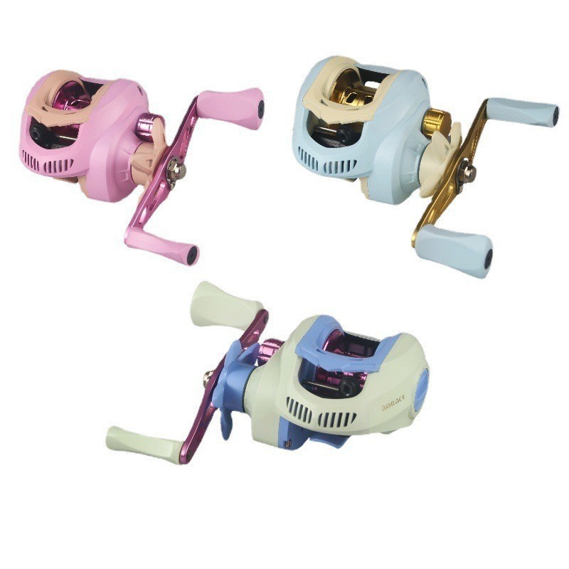 Fishing wheel water droplet Macaron sea fishing wheel pink water droplet fishing gear micro object line cup metal fishing line wheel raft fishing wheel 5