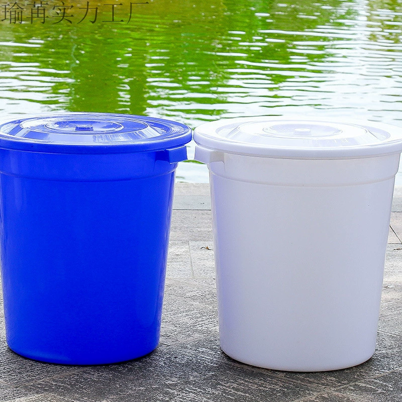 Пластиковое ведро, утолщенное ведро для воды, пищевое бытовое ведро для хранения воды, большое белое ведро, большое, очень большая емкость, круглое ведро для ферментации