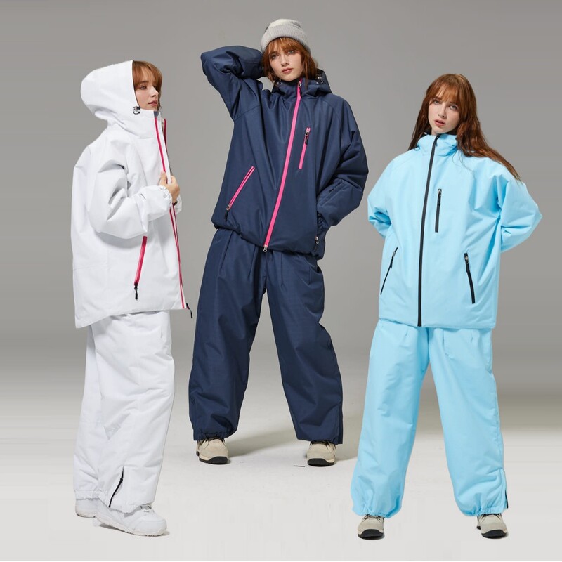 Ski Suit Set, Single-Board and Double-Board Set, Same Style for Men and Women, Windproof, Waterproof, Loose and Fashionable for Skiing