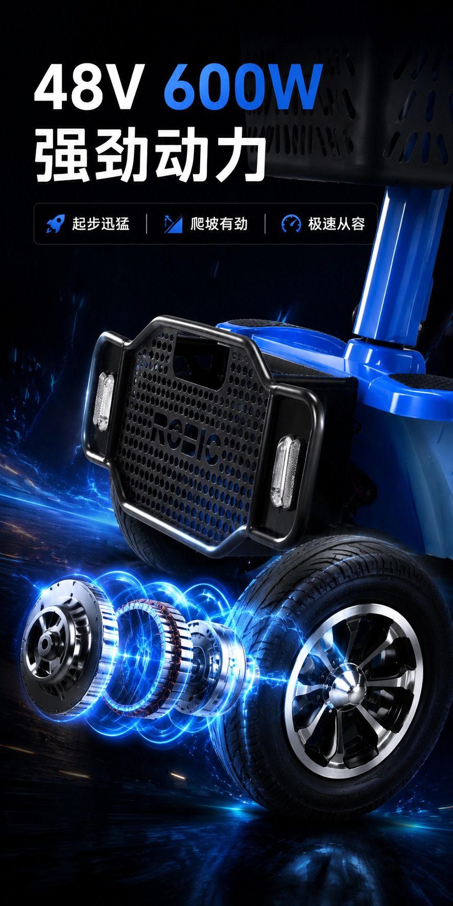 Chacha Bear Electric Scooter for the Elderly, Foldable Four-Wheel Electric Vehicle for Home Use