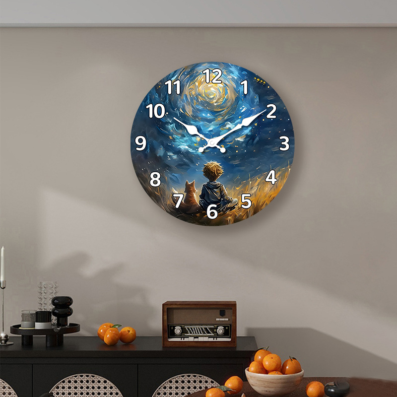 12 pulgadas fabricantes transfronterizos personalidades retro dibujos animados reloj de madera MDF silencioso decoración reloj de cuarzo