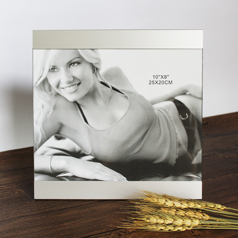 簡約鋁合金金屬相框兒童擺件婚紗照情侶紀念水晶裝飾擺台禮品批發