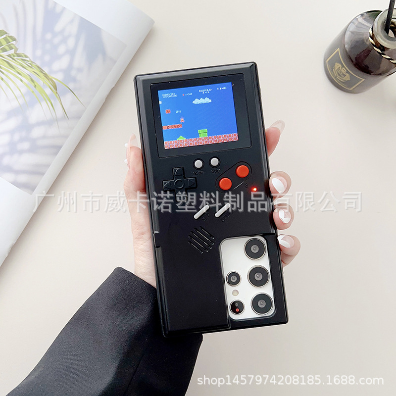 彩屏游戏机适用三星S23ultra手机壳抖音网红全包GalaxyS23+硬S25+