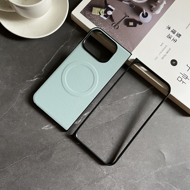 Magnetic leather pattern yuan color-mint color