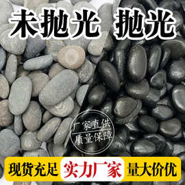 批发铁胆石黑工砂鱼缸造景鹅卵石龟爬石盆栽铺面瓜子石抛光铁胆石