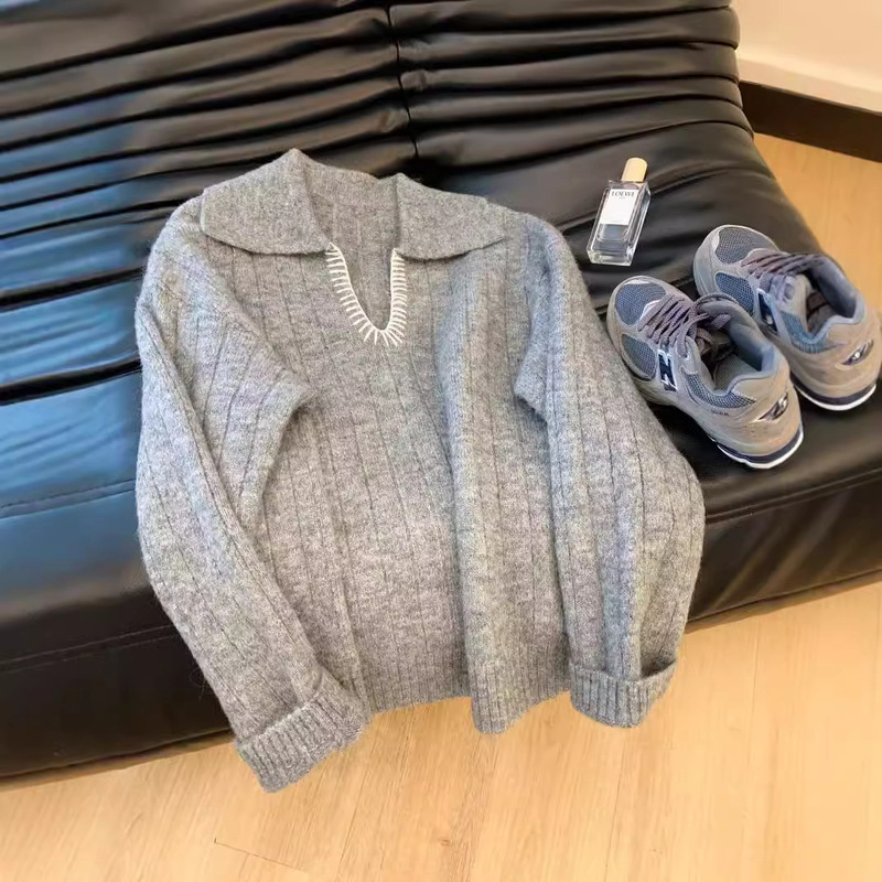 Korean Style New Design Sense Jacquard Women's Sweater Women's Miscellaneous Bag Elegant Fairy Top Trendy Knit Sweater