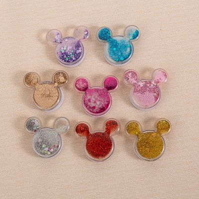 泡泡流沙米奇手机支架创意礼品星星闪粉心形闪粉液体气囊手机支架|ru