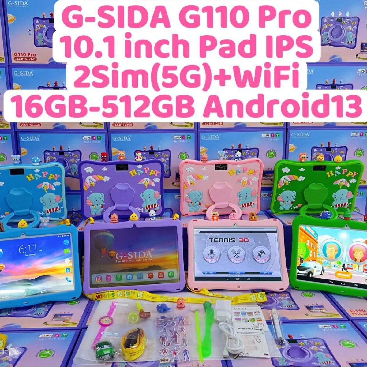 Cross-Border Tablet Pc/G-Slda/G110Pro/ 10.1inch Kidsren's Tablet Computer Call Sim+Wifi