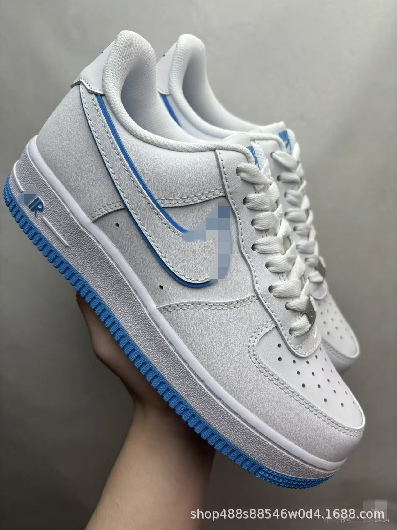 Doble Gancho blanco y azul