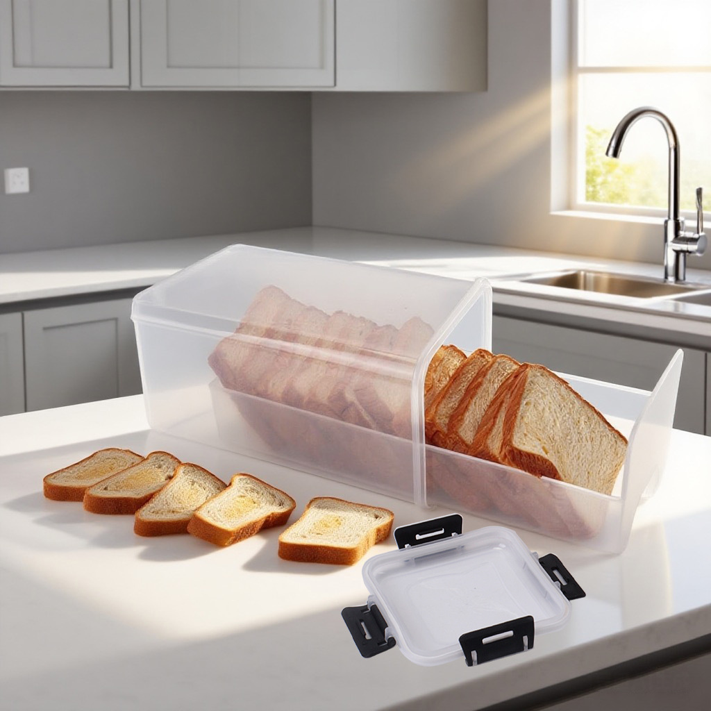 Amazon Crisper Bread Toast Storage Box Bread Storage Distribution Box Sealed Jar Bread Toast Storage Box