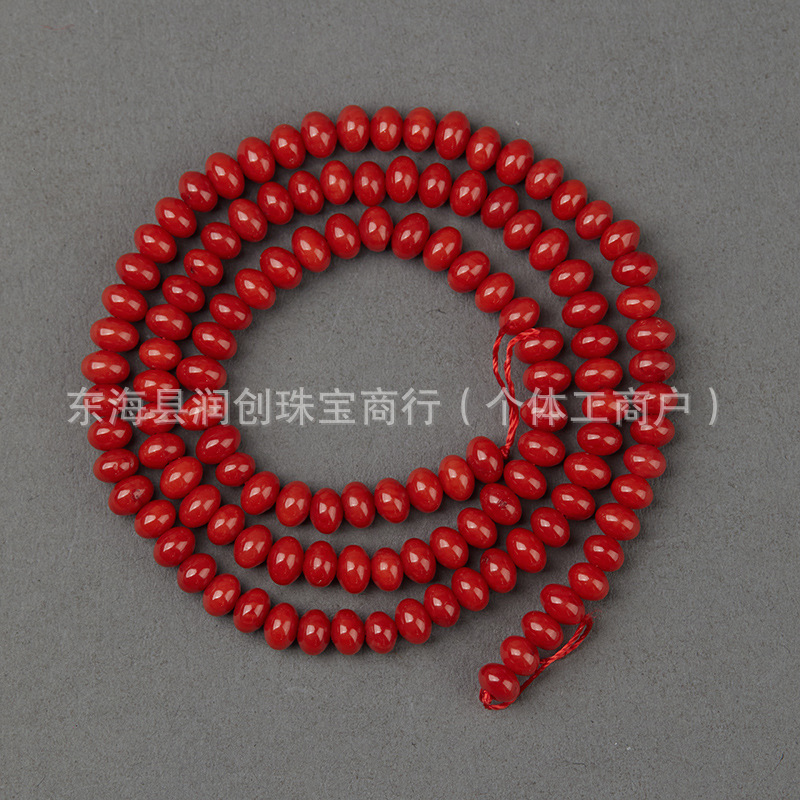 Xizang Sea Bamboo Imitation Coral Red Round Beads Beads DIY Bracelet Buddha Beads Long Chain Beads Accessories