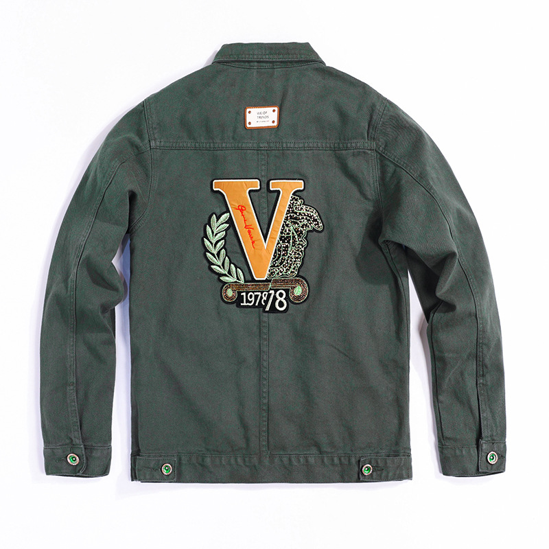 Herren Jeansjacke Im Bikerstil Mit Revers Für Frühling Und Herbst_voghion.com