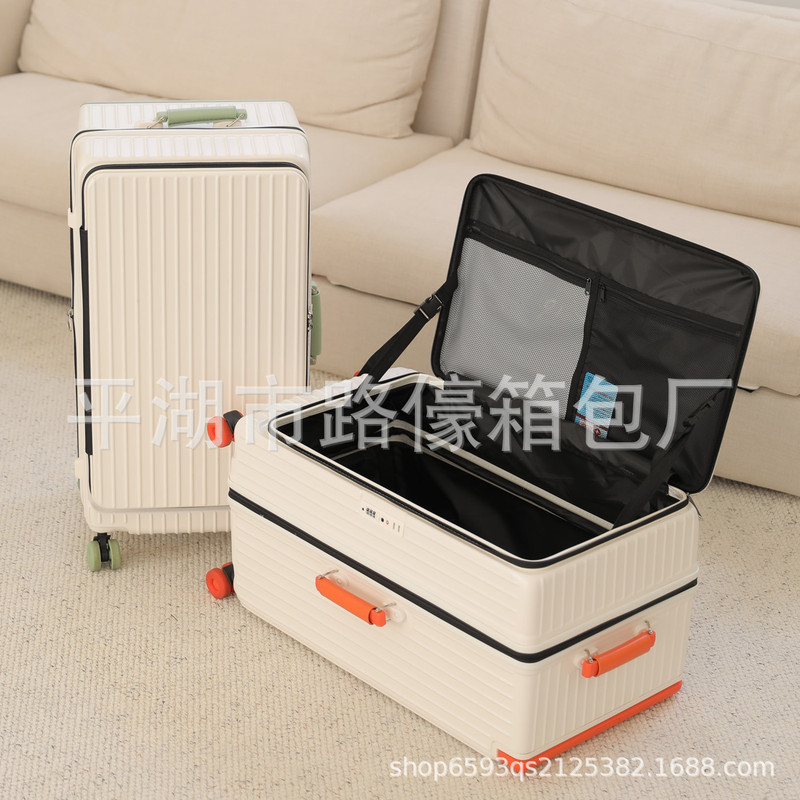 Wide Handle Side-Opening Deep Compartment Trolley Suitcase with Universal Wheels, Extra-Large Capacity Trolley Suitcase for Men and Women 28inch