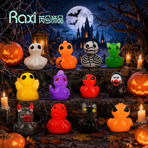 Cross-border resin Halloween duck ornaments, creative ghost pumpkin demon micro-landscape decorations, desktop crafts