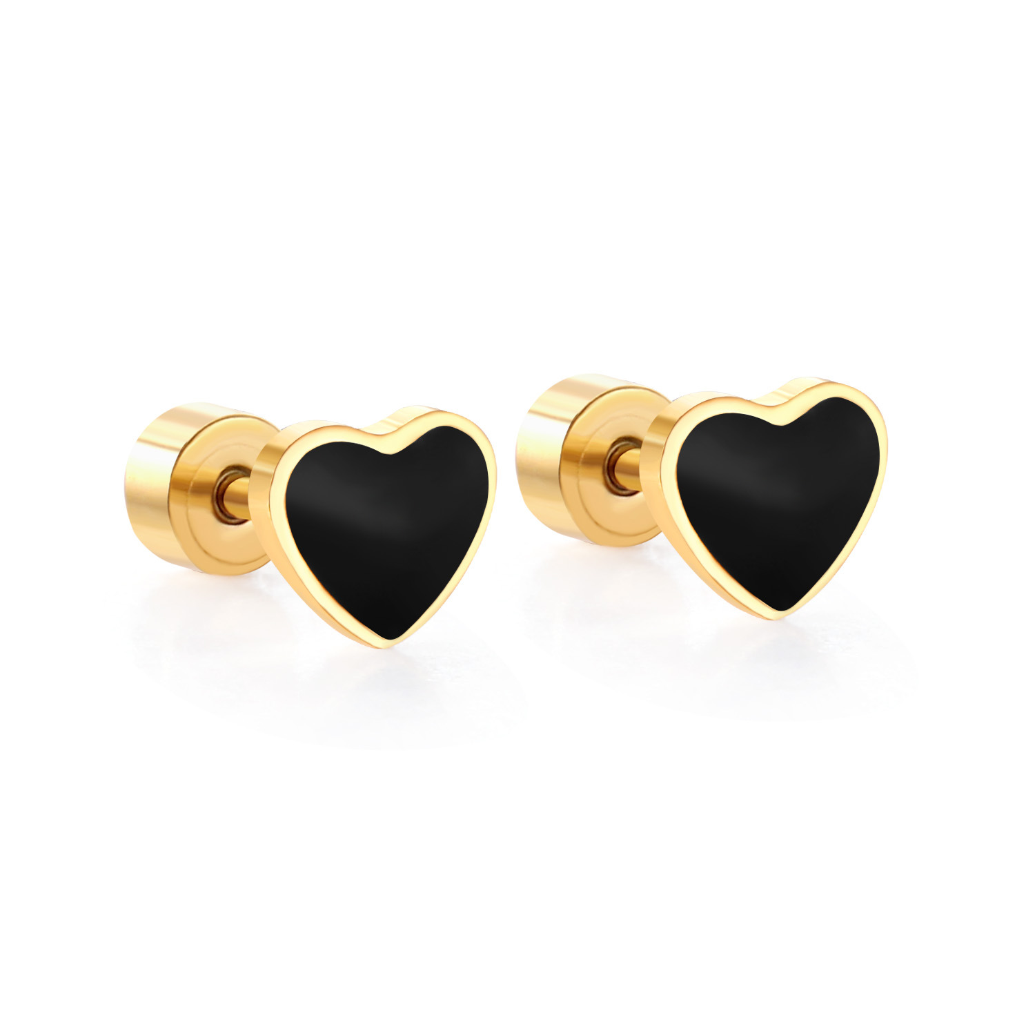 Fashion Heart Shape Stainless Steel Plating Ear Studs 1 Pair display picture 7