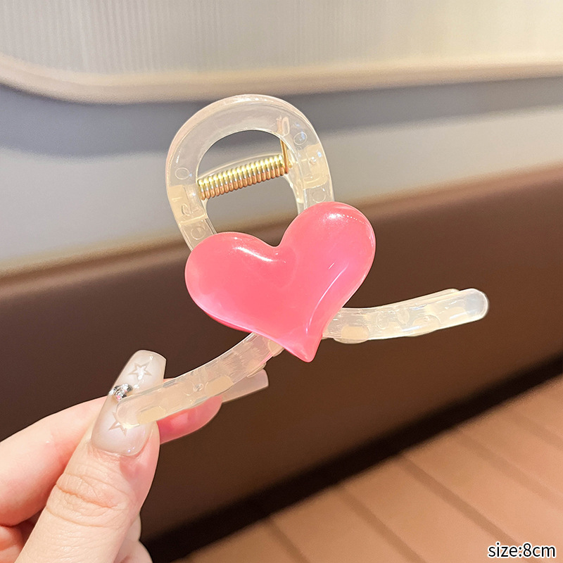 핑크-러브 그랩 클립 (8cm 수지)