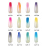 Long fake nails, nail stickers, 24 pieces, European style, gradient