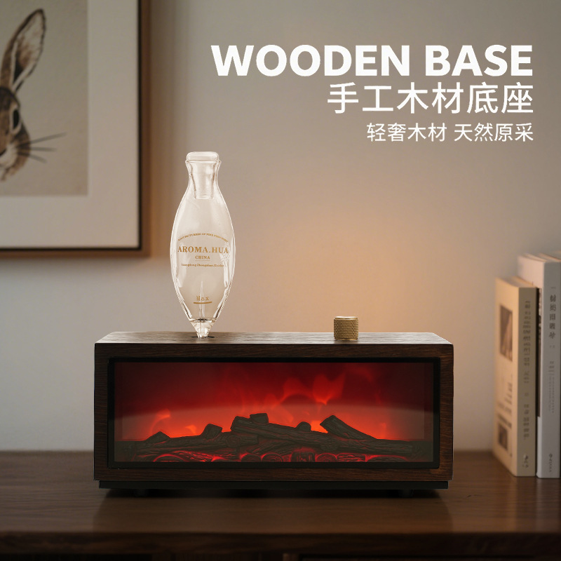 新品桌面仿真3D火焰壁炉加湿器家用定时静音卧室空气香薰机氛围灯|undefined