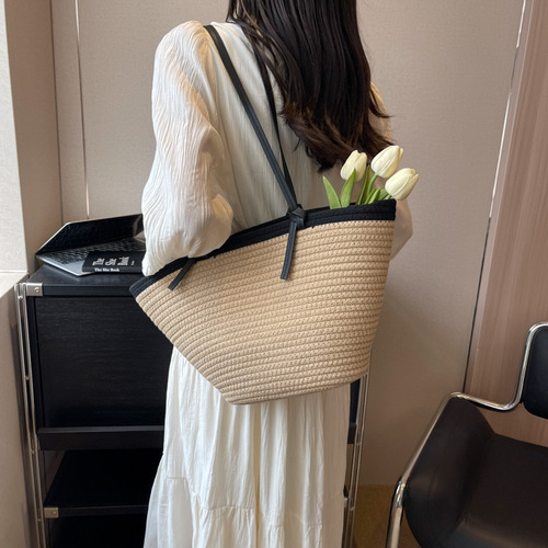Leisure Shoulder Bag Woven Grass Handbag  New Style Fashion Beach Bag Trendy Niche Summer Single Strap Bag