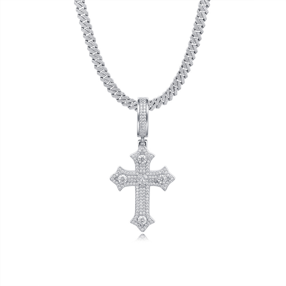 Europa y los Estados Unidos ventas transfronterizas de diamantes s925 plata colgante de cruz de estilo personalidad colgante universal
