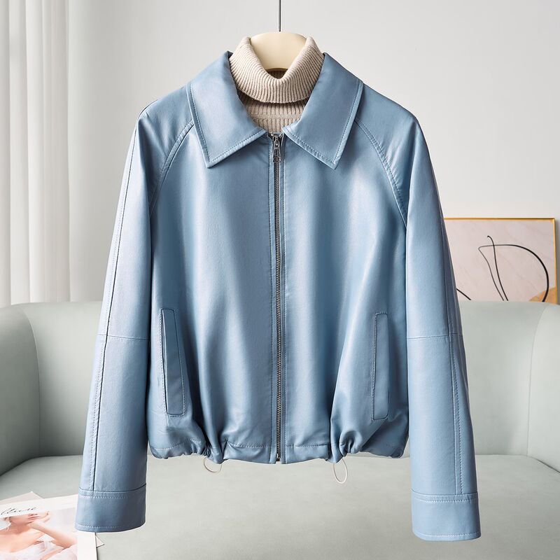 Small Quantity of Clothing 2025 Winter New Simple Style Pu Leather Jacket Women's Fashion Versatile Small Leather Jacket Top