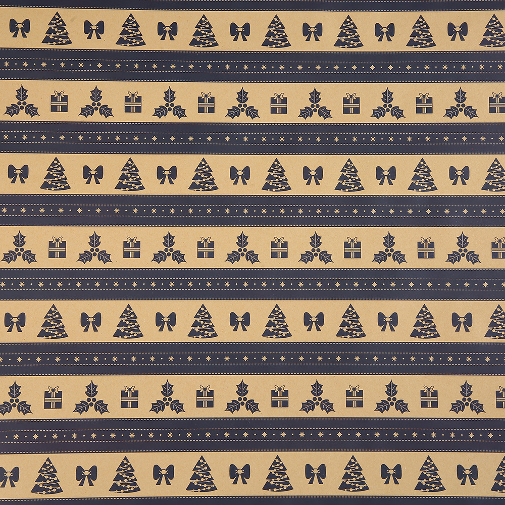 Nuevo papel de embalaje kraft de Navidad retro, papel de embalaje de regalo de nieve de alce, papel de embalaje de Nochebuena