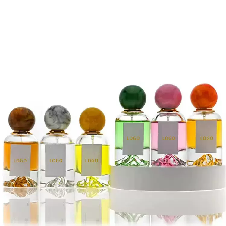 高颜值玻璃瓶香水分装旅行火山底设计小巧便携配多种颜色球盖