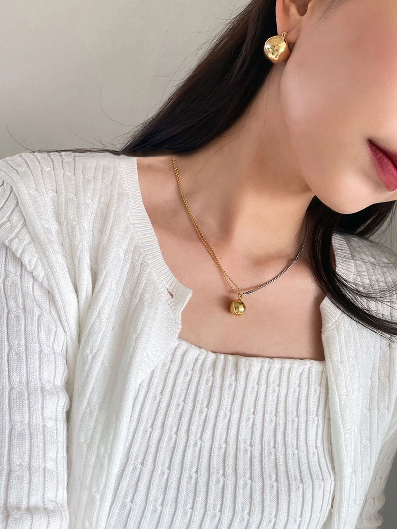 Asymmetrische Kugelketten Halskette Aus Silber Im Edlen Design_voghion.com
