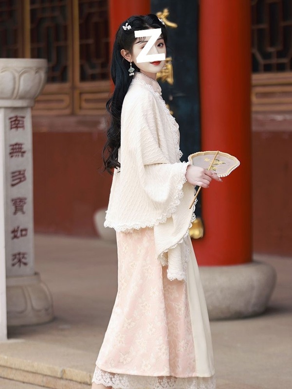 提花旗袍2025夏季新款改良气质优雅新中式少女连衣裙日常奥黛粉色|undefined