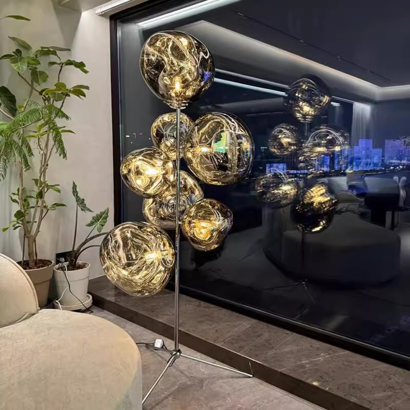 Designer Light Luxury Lava Large Living Room Floor Lamp Next to Sofa Decoration Hotel Villa Bedroom Atmosphere Standing Lamp Lighting