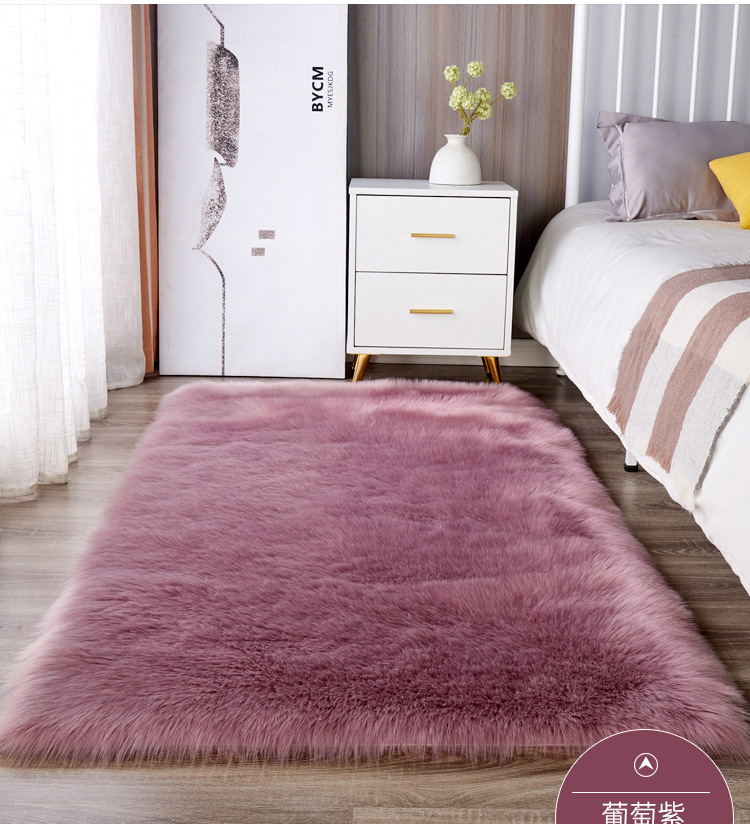 Long Plush Carpet in Orange Color for Bedroom, Bedside Rug, Living Room Coffee Table Mat, Floor Mat, and Window Decoration