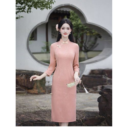 Chic New Style Cheongsam Improvement Version, Lightweight Autumn High-End, Unisex, Versatile, New Chinese Style National Wind