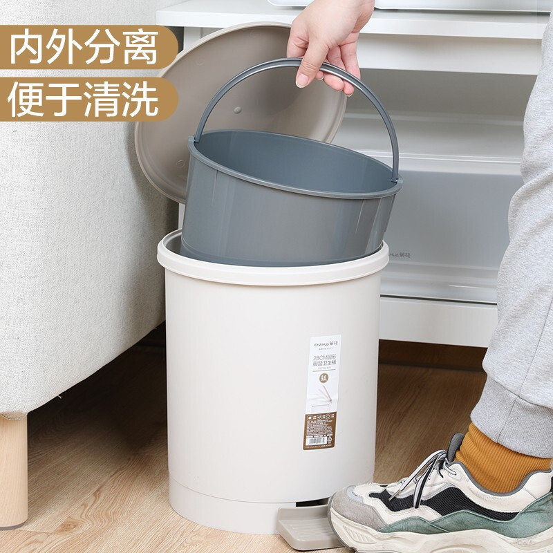 カメリア足踏み式ゴミ箱 小型足踏み式 浴室用 蓋付き キッチン 足踏み式 大型 リビングルーム トイレ プレスモデル|undefined