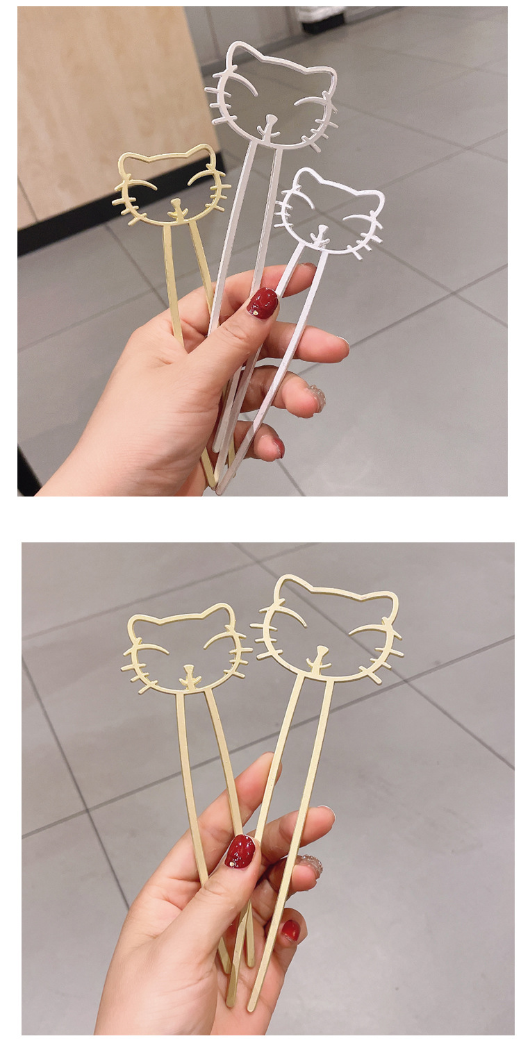 Simple Cat Metal Plate Hairpin Wholesale display picture 5