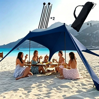 Avtomobil yan çətirləri – Lycra Tent for Picnics and - new-navy-blue-2-iron-200160150cm