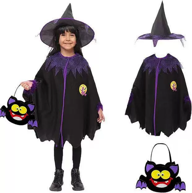 Костюм Колдунья Плащ Ролевая игра Милый вампир Маскарад Хэллоуин Детская одежда