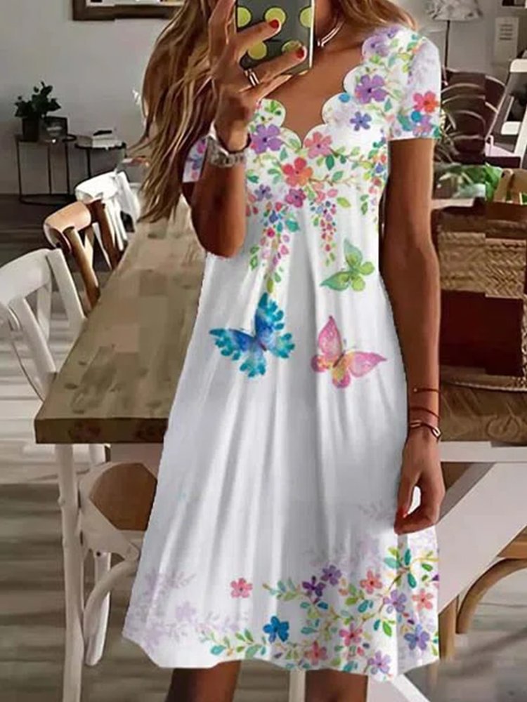 , Wish, , Independent Stores: New Summer European And American Women's Clothing, Digital Print V-neck_ecoleips.com