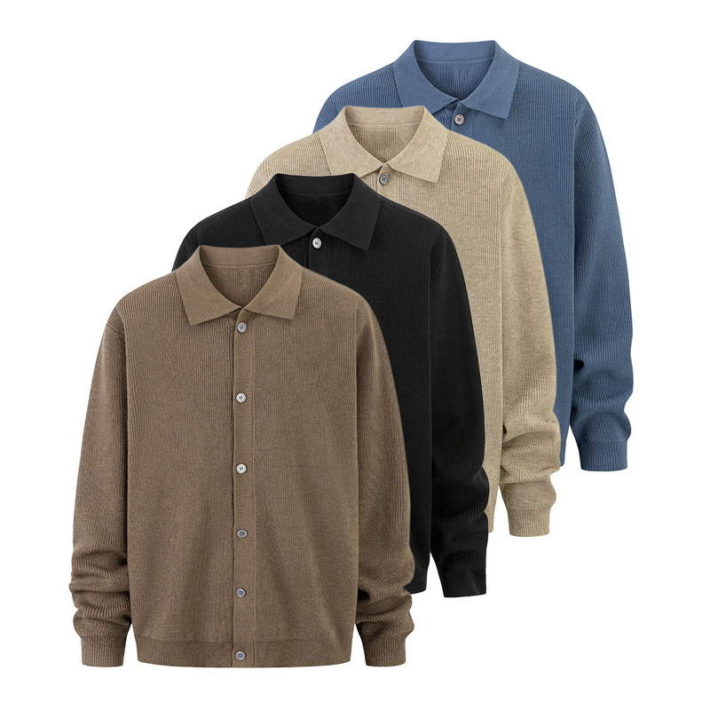 MR Cardigan Sweater Men's Spring and Autumn Outer Wear Long Sleeve Korean Loose Fashionable Lightly Mature Knitted Polo Shirt MR Cardigan Sweater Men's Spring and Autumn Outer Wear Long Sleeve Korean Loose Fashionable Lightly Mature Knitted Polo Shirt