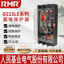 人民漏电塑壳断路器DZ15LE-100透明防触电漏保开关三相四线40A63A