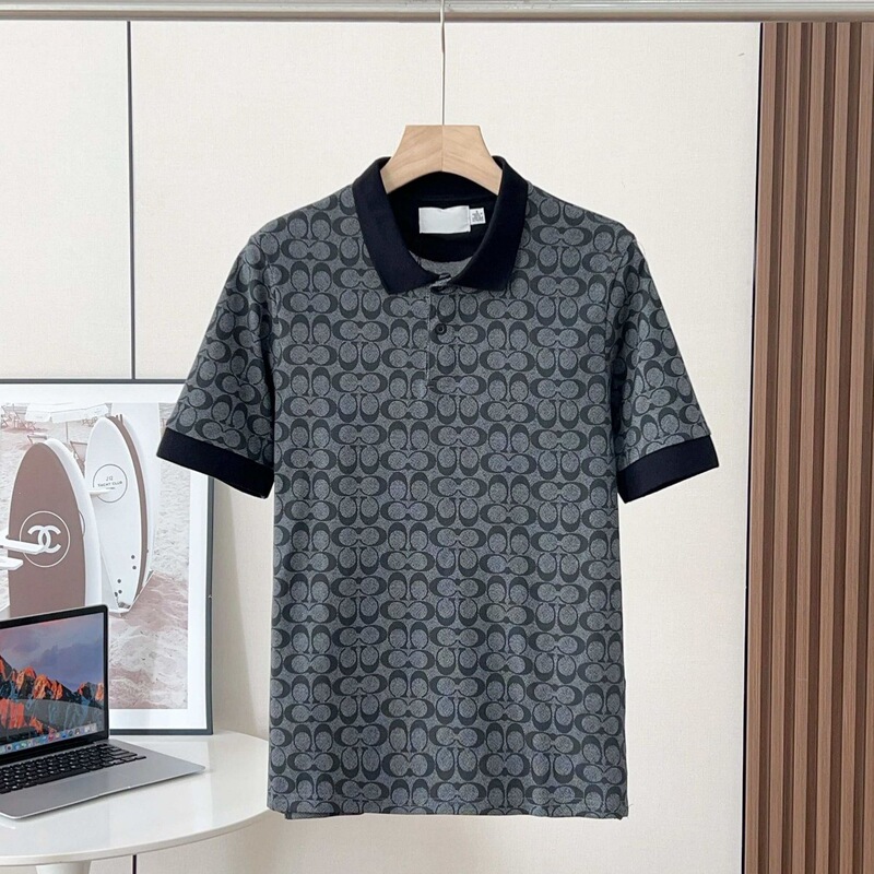 High-End Summer New Classic Full-Print Monogram Letter Polo Shirt Retro Trendy Fashion Casual Men's T-Shirt High-End Summer New Classic Full-Print Monogram Letter Polo Shirt Retro Trendy Fashion Casual Men's T-Shirt