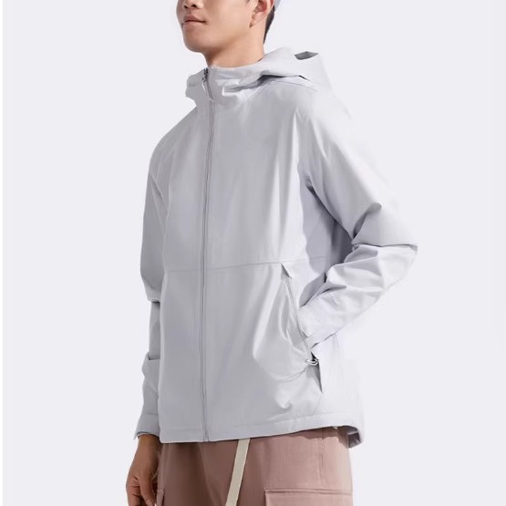 New Outdoor Sports and Leisure Hooded Windbreaker, Unisex Size, Breathable, Lightweight, Wear-Resistant Jacket with Embroidered Logo A4Ud Single Jacket